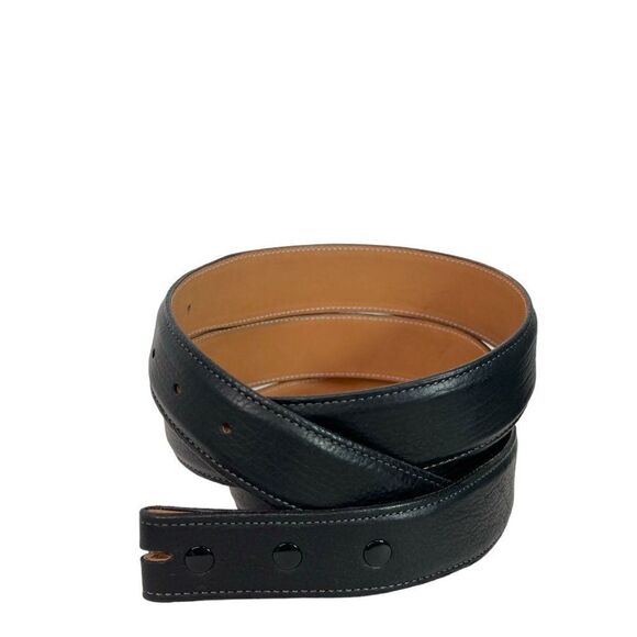 James Reid of Santa Fe New Mexico Black Bison Leather Belt Strap Size 55 - Picture 9 of 11